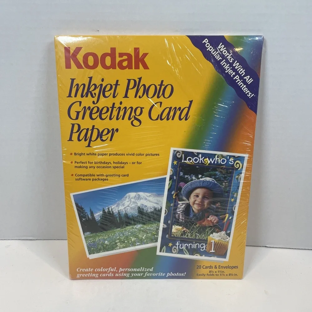 Kodak Inkjet Photo Greeting Card Paper‎ 20 Cards& Envelopes Cat 106 2330 New
